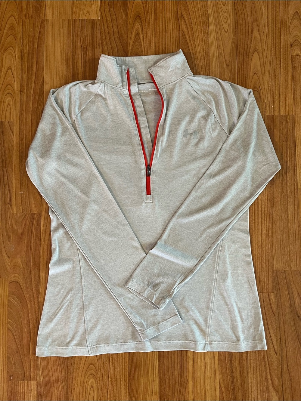 Under Armour Women's Light Gray Half-Zip Pullover with Red Trim